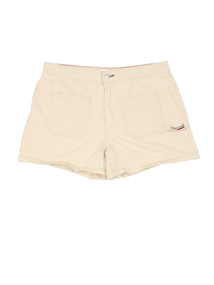 Vintage Tommy Hilfiger Shorts in tan colourway with multiple pockets and embroidered logo on the front and back.