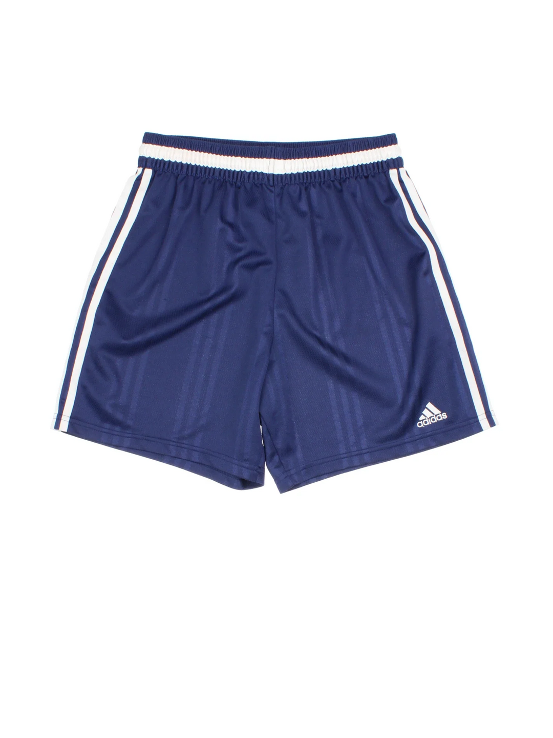 Vintage Adidas Sports Shorts in blue colourway with classic x3 stripe detail and embroidered logo on the front.