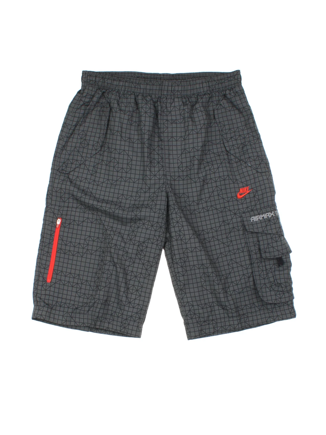Vintage Nike Cargo Sports Shorts in grey colourway with multiple pockets and embroidered logo on the front.