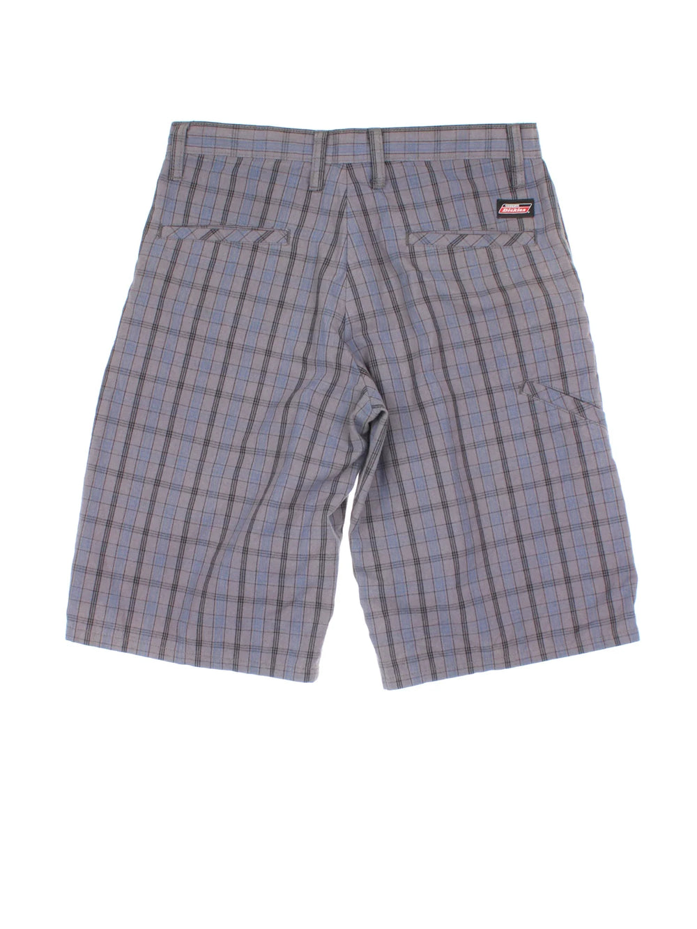 Vintage Dickies Shorts in grey checked colourway, with multiple pockets and the logo embroidered on the back.