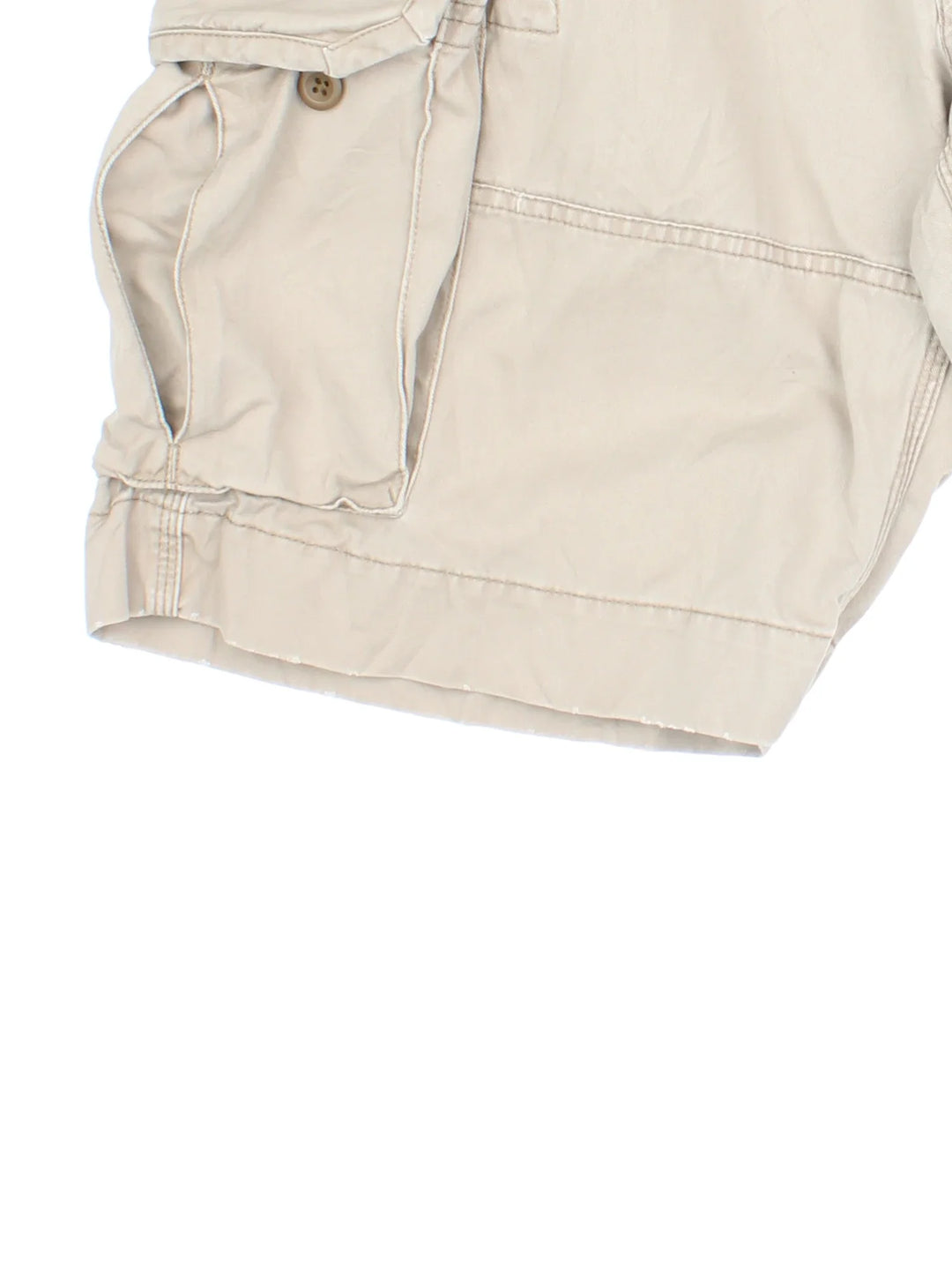 Vintage Ralph Lauren Shorts in tan colourway, with multiple pockets and the logo embroidered on the back.