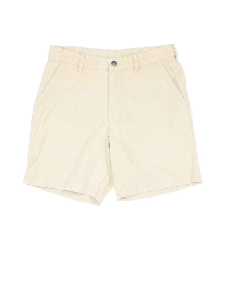 Vintage Patagonia Shorts in tan colourway with multiple pockets and the logo embroidered on the back.