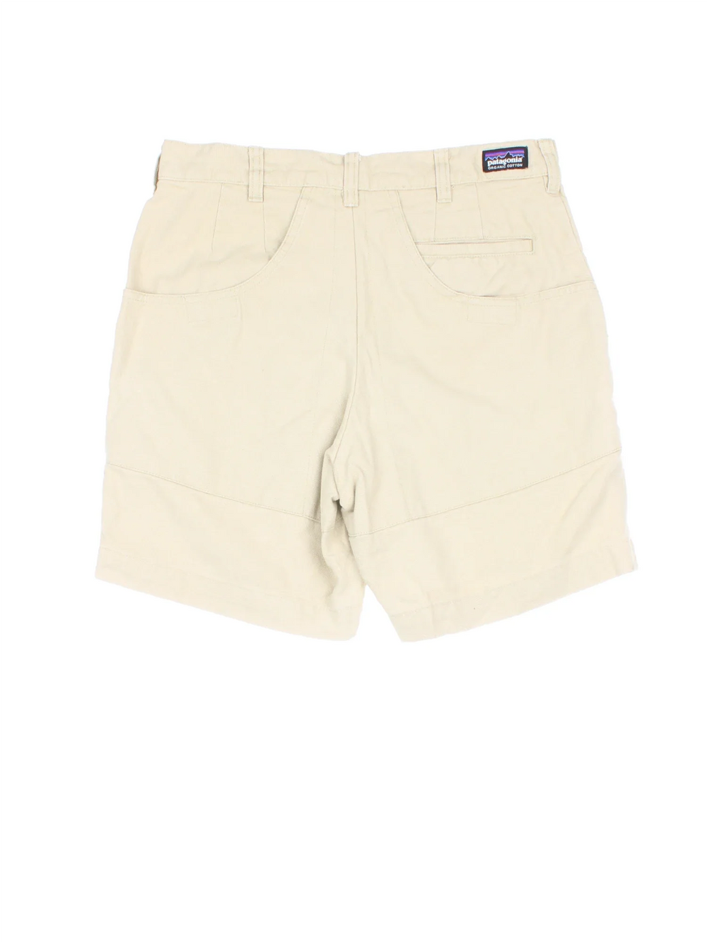 Vintage Patagonia Shorts in tan colourway with multiple pockets and the logo embroidered on the back.