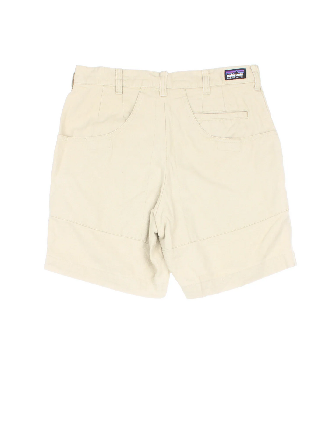 Vintage Patagonia Shorts in tan colourway with multiple pockets and the logo embroidered on the back.