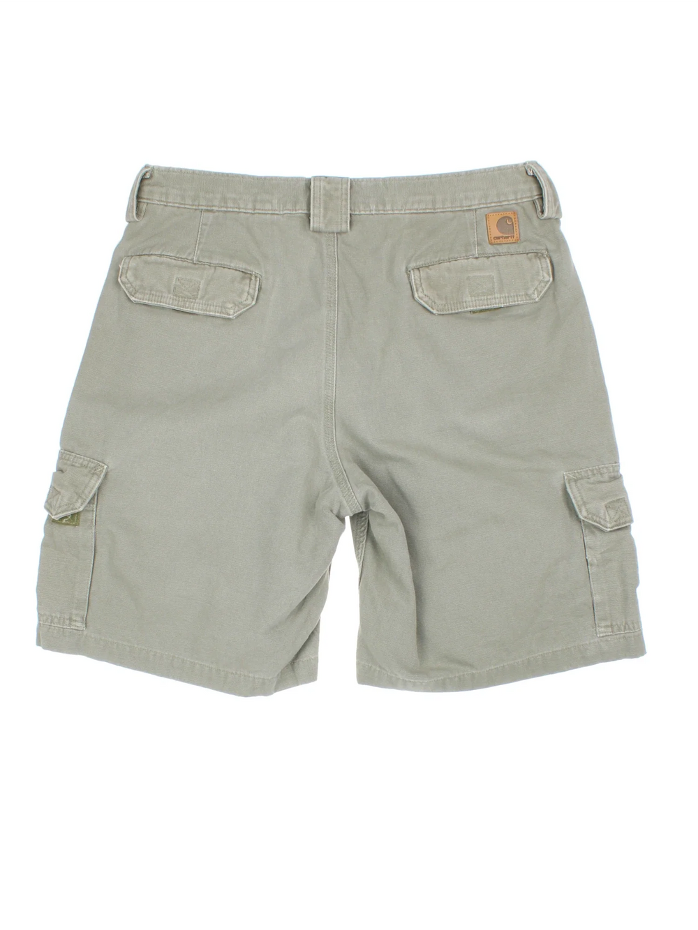 Carhartt Cargo Shorts in green colourway with multiple pockets and the logo embroidered on the back.