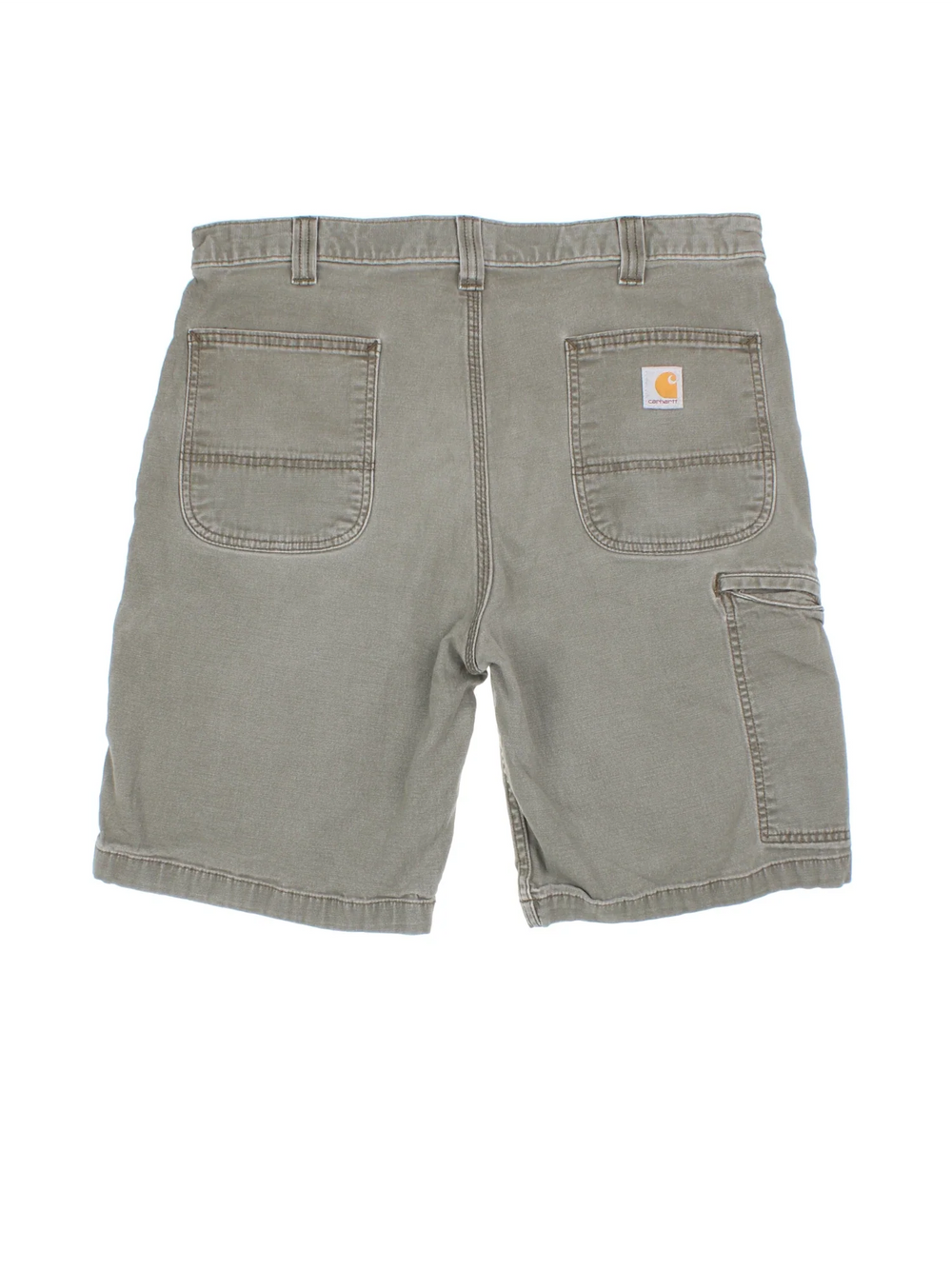 Carhartt Carpenter Shorts in green colourway with multiple pockets and the logo embroidered on the back.