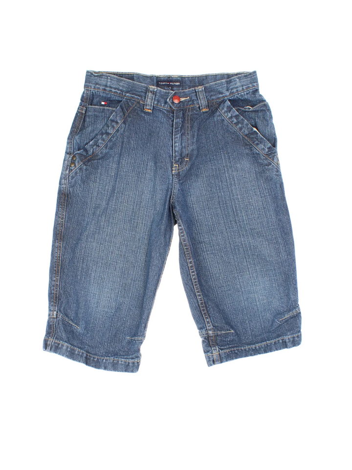 Tommy Hilfiger Denim Shorts in blue colourway with multiple pockets and the logo embroidered on the back.
