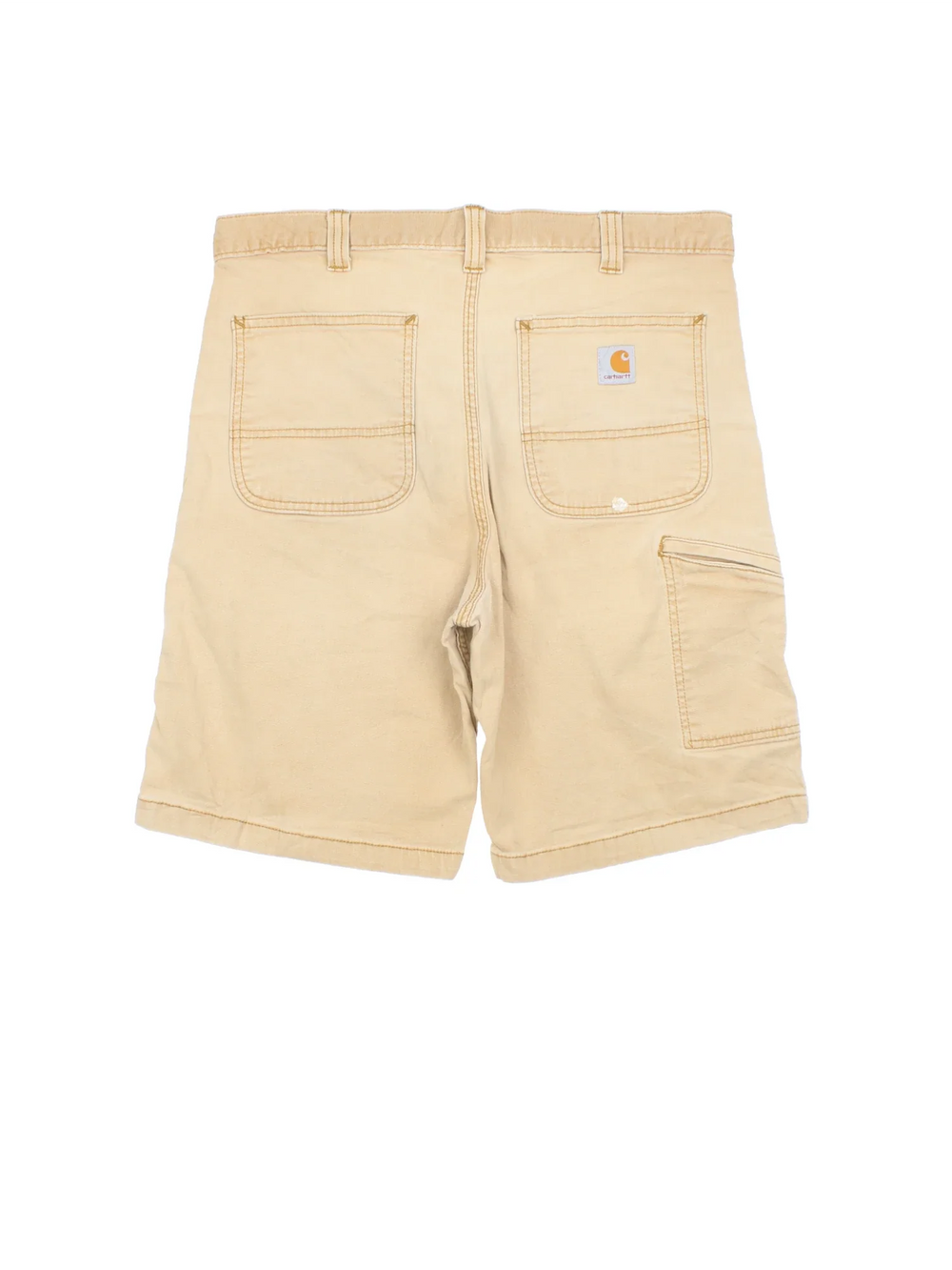Carhartt Shorts in tan colourway with multiple pockets and the logo embroidered on the back.