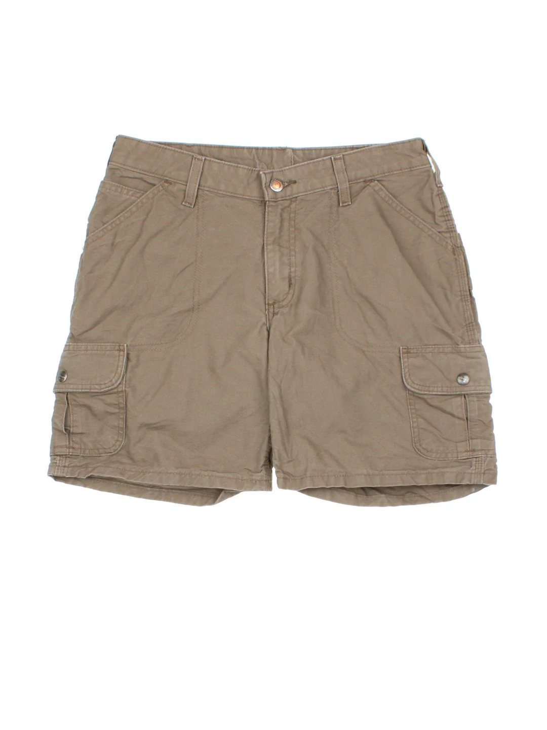 Carhartt Cargo Shorts in brown colourway with multiple pockets and the logo embroidered on the back.