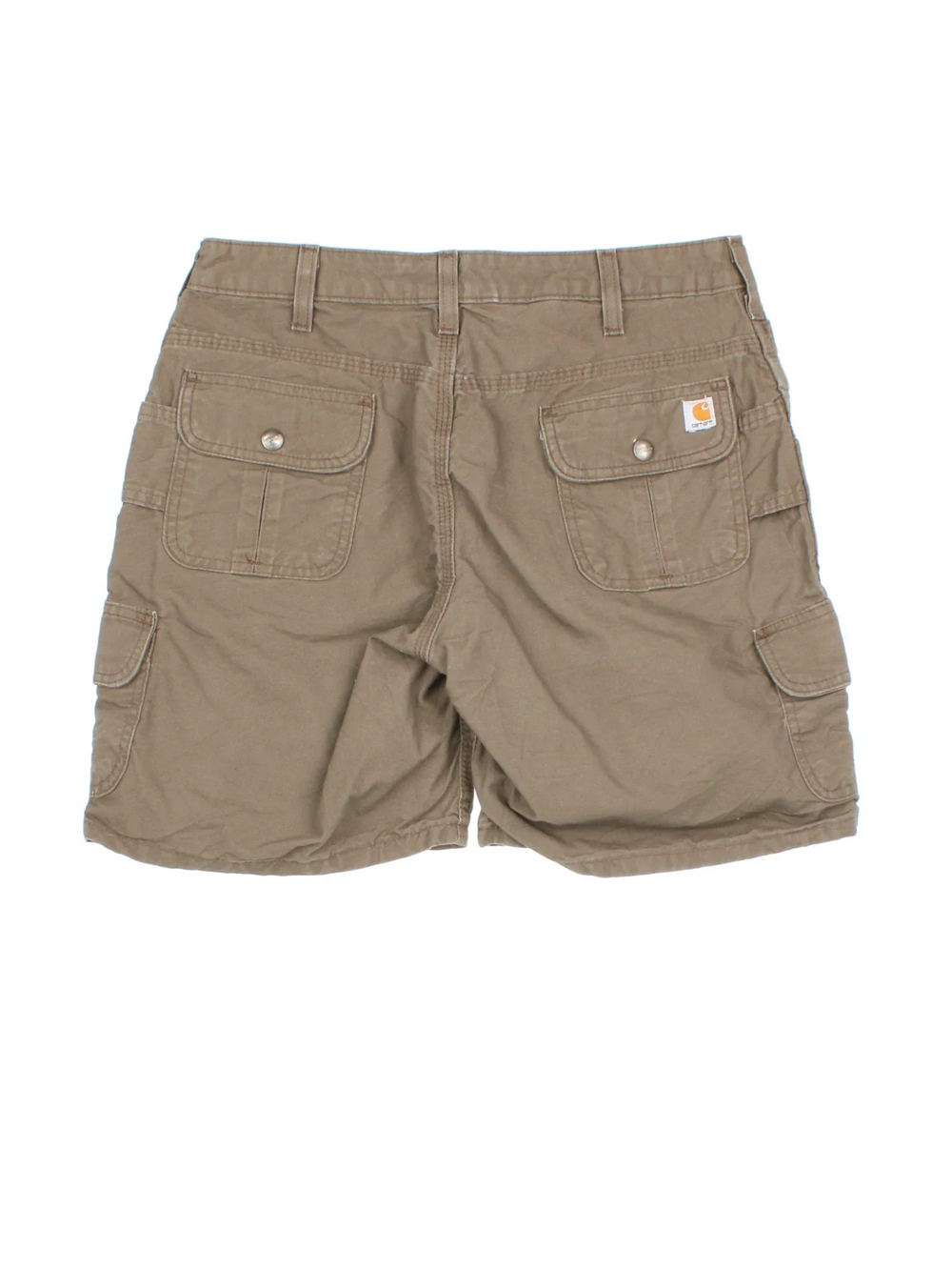 Carhartt Cargo Shorts in brown colourway with multiple pockets and the logo embroidered on the back.