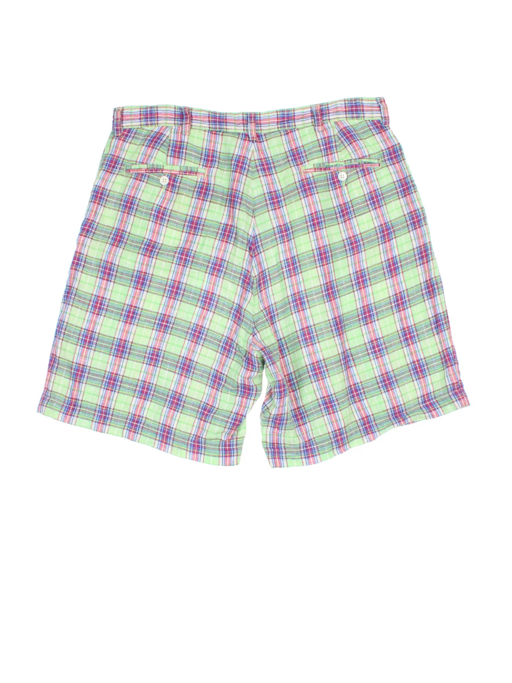 Vintage Ralph Lauren Shorts in multicoloured check pattern colourway with multiple pockets and zip/button fastening.