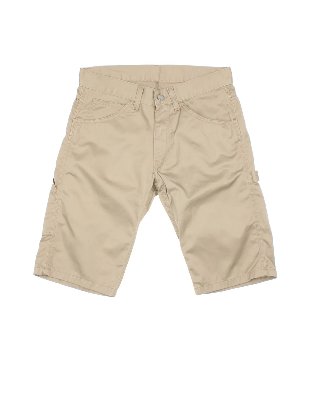 Vintage Carhartt Shorts in tan colourway. Zip/button fastening with side pockets and embroidered logo patch on back pocket.