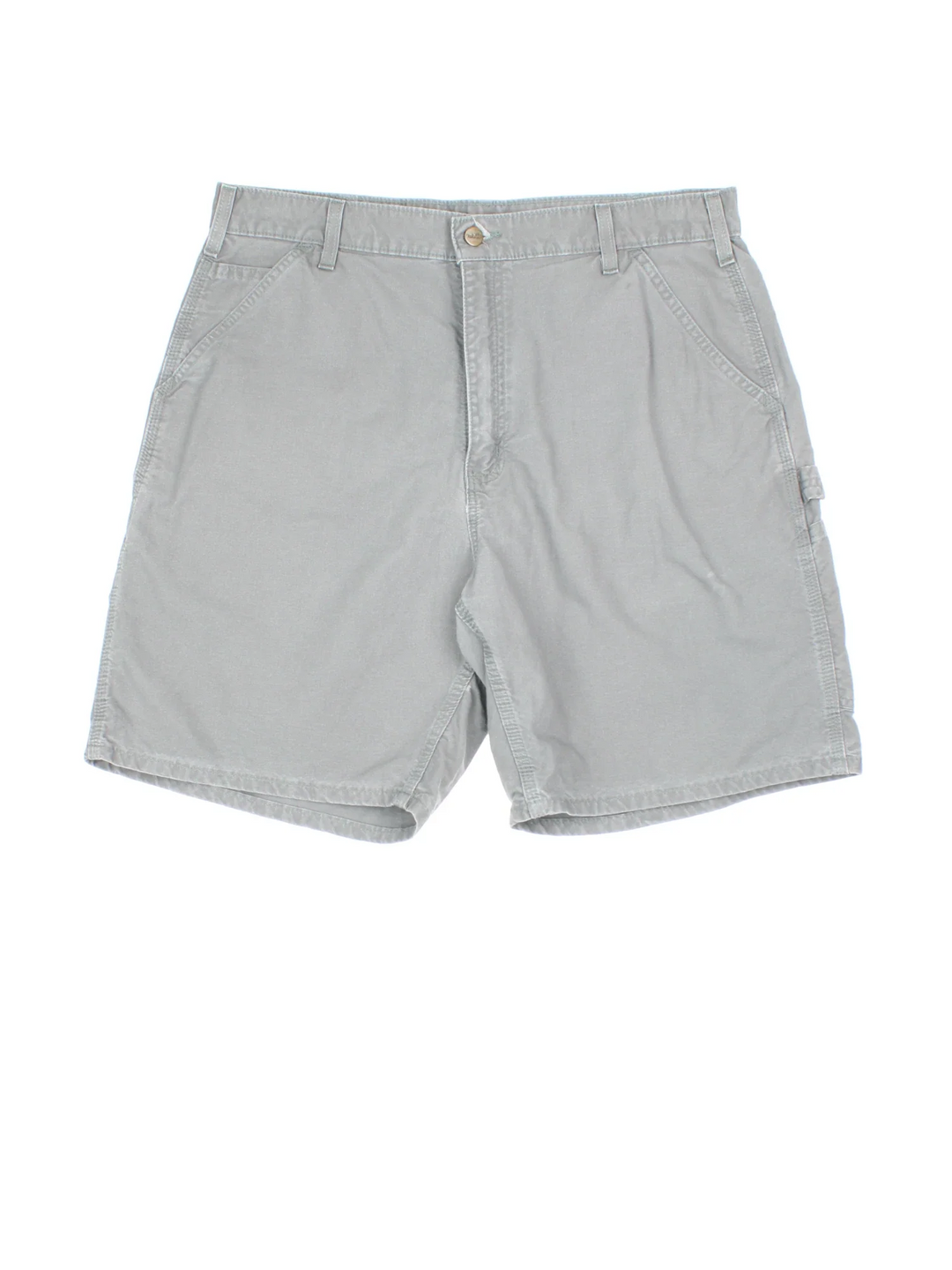 Vintage Carhartt Shorts in grey colourway with multiple pockets and the logo embroidered on the back.