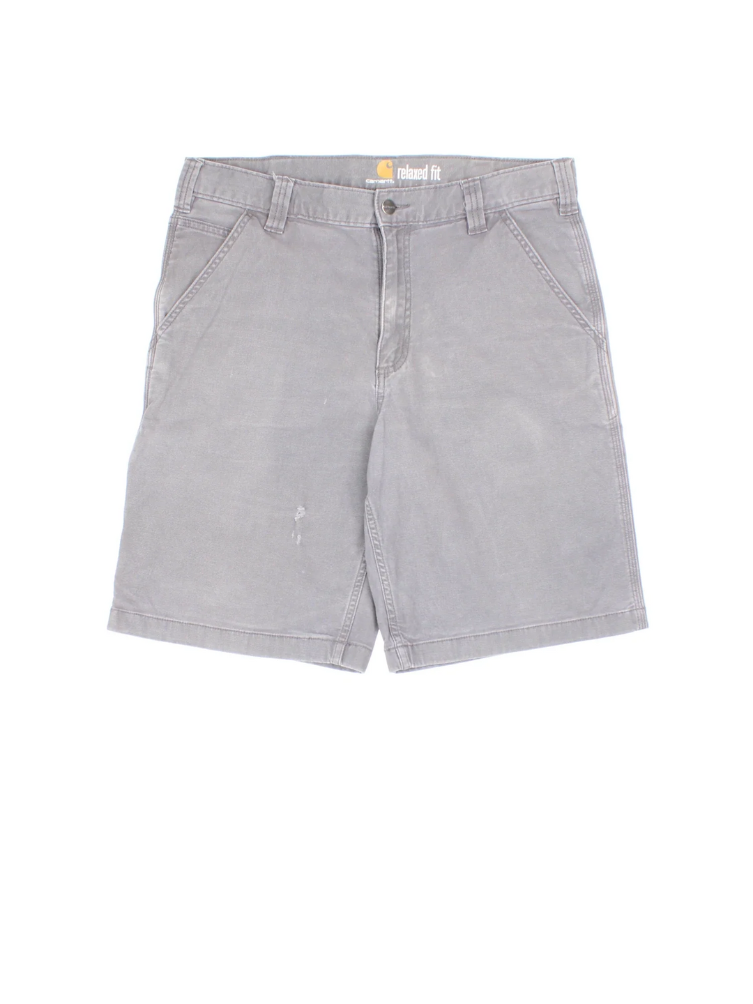 Vintage Carhartt Shorts in grey colourway with multiple pockets and the logo embroidered on the back.