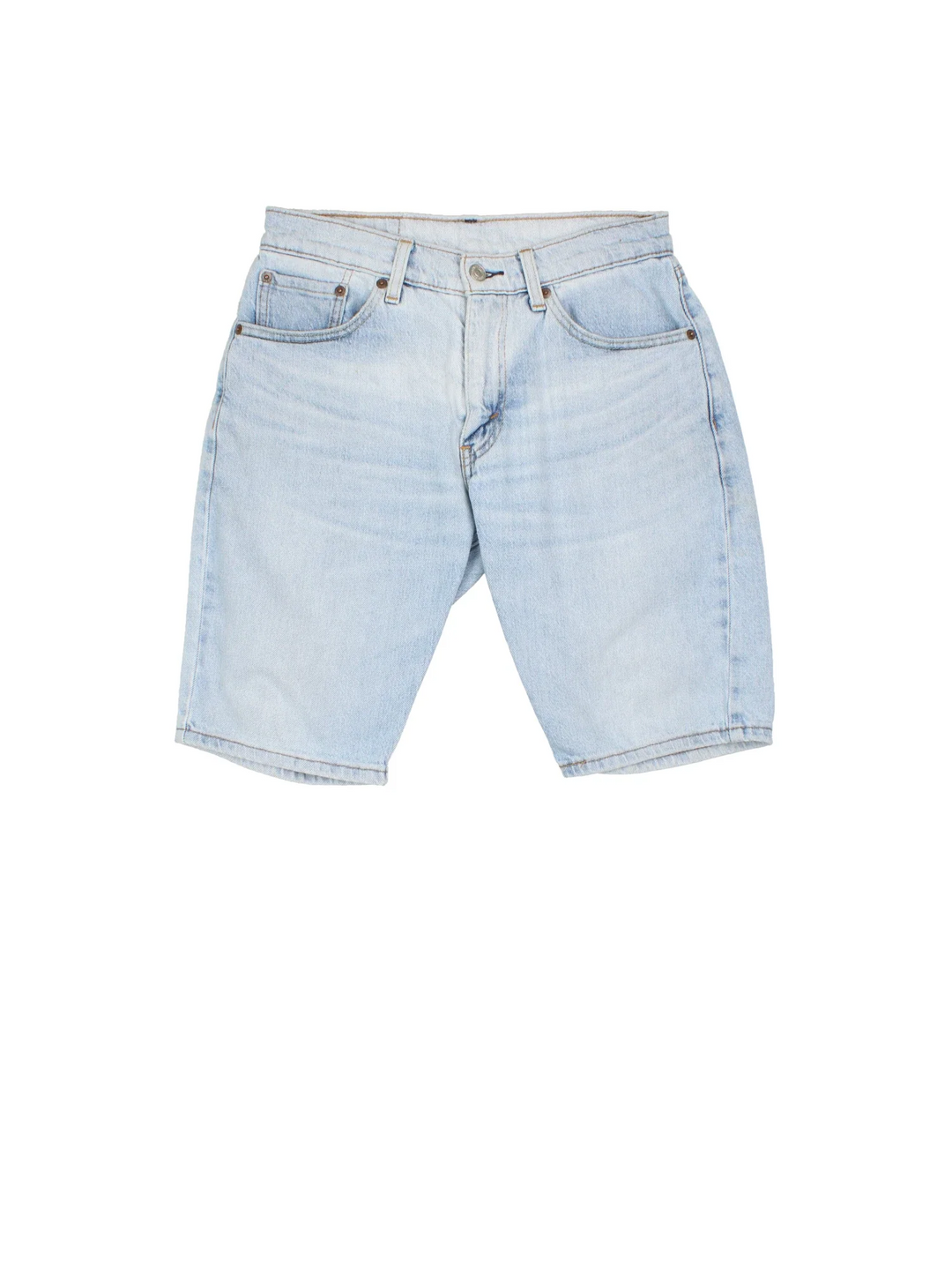 Vintage Levi Strauss shorts in blue colourway with multiple pockets and leather logo embroidered on the back.