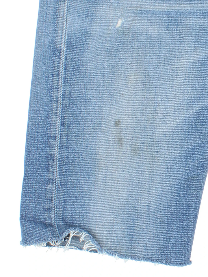 Vintage Levi Strauss shorts in blue colourway with multiple pockets and leather logo embroidered on the back.