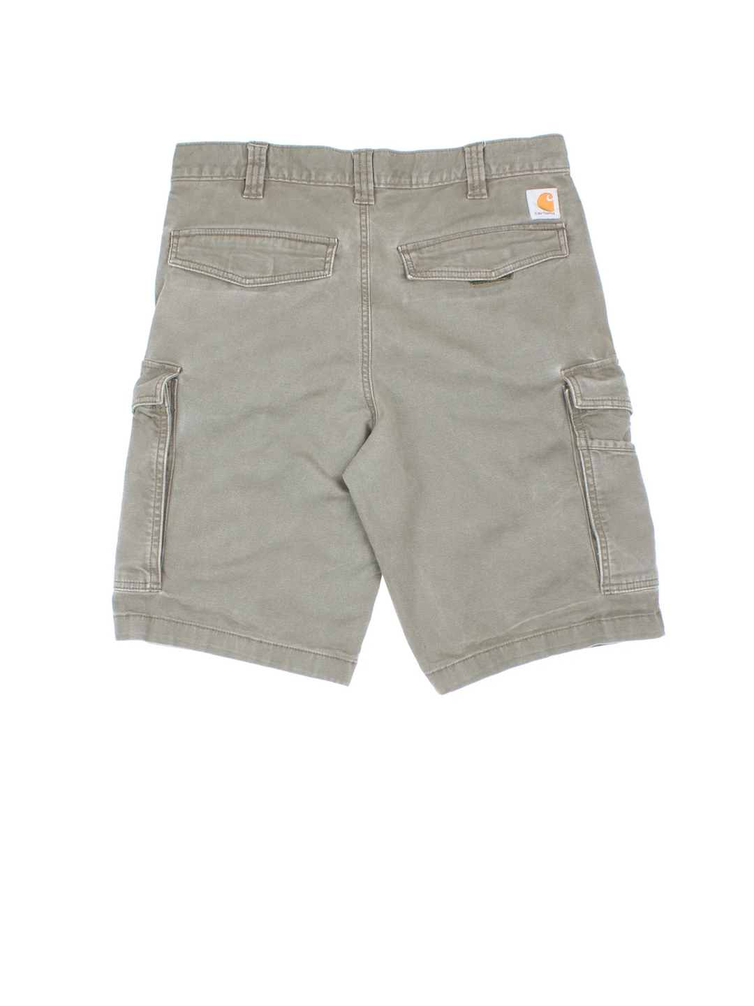 Vintage Carhartt Shorts in green colourway with multiple pockets and the logo embroidered on the back.
