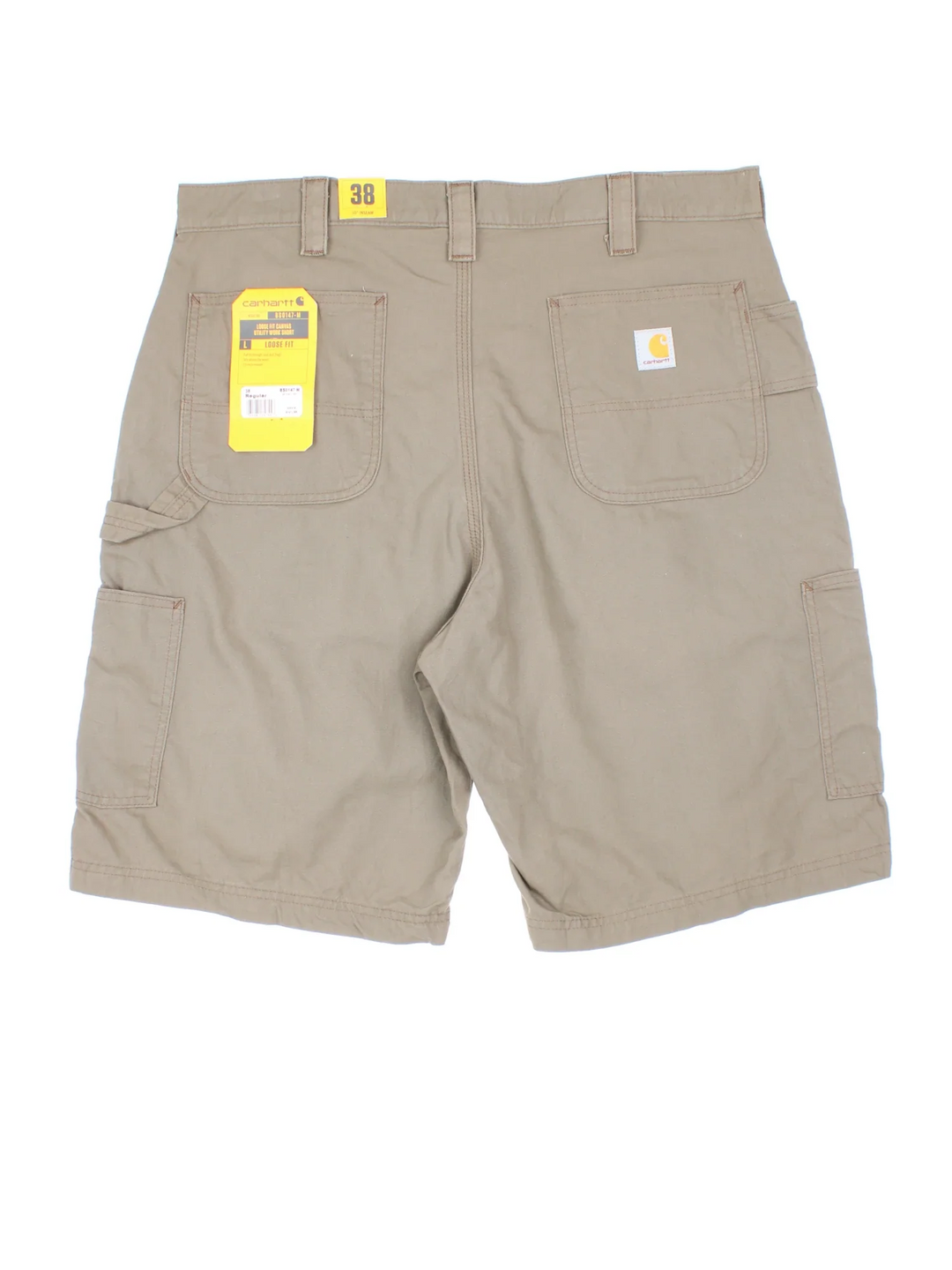 Vintage Carhartt Shorts in green colourway with multiple pockets and the logo embroidered on the back.