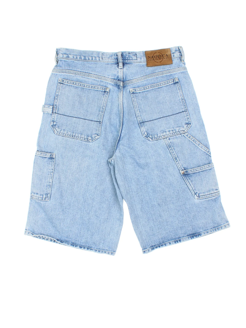Vintage Nautica Denim Shorts in blue colourway. Multiple pockets, and the branding embroidered on the front/back.