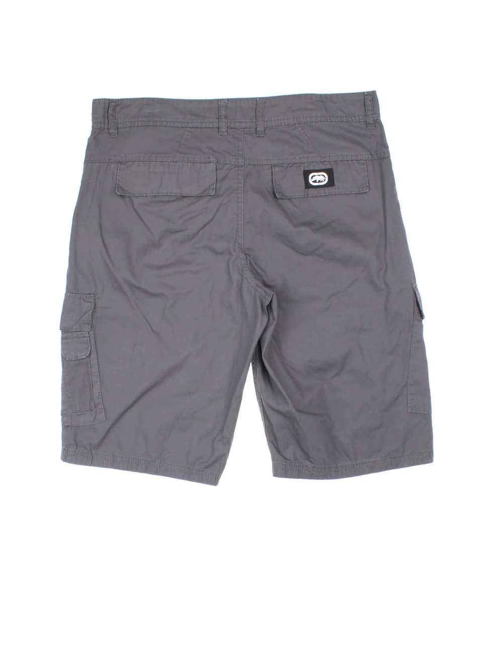 Y2K Ecko Unltd Cargo Shorts in grey colourway. Zip fly fastening, multiple pockets and branding embroidered on front/back.
