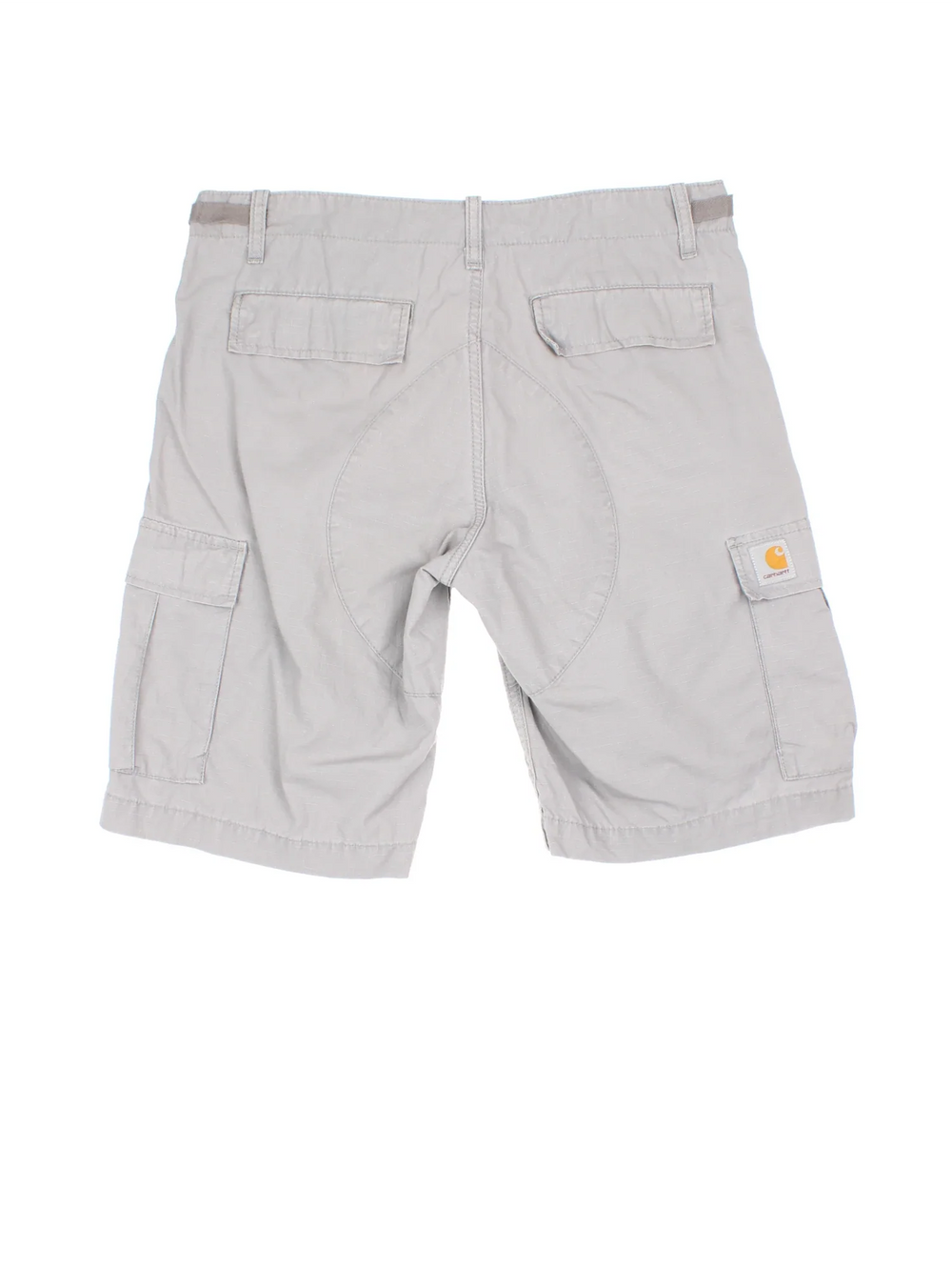 Carhartt Shorts in grey colourway. Zip fly fastening, multiple pockets and branding embroidered on back.