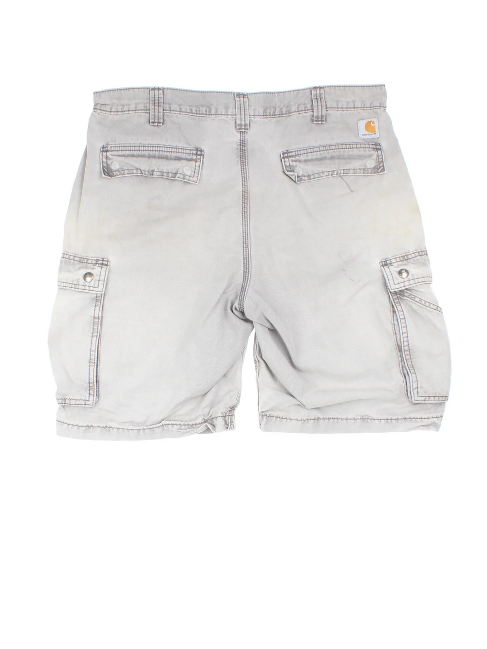 Carhartt Cargo Shorts in grey colourway. Zip fly fastening, multiple pockets and branding embroidered on back.