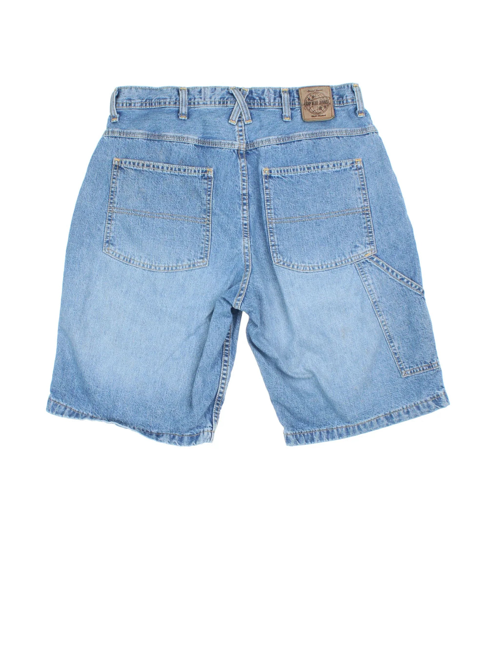 GAP Denim Shorts in blue colourway with multiple pockets and the logo embroidered on the back.