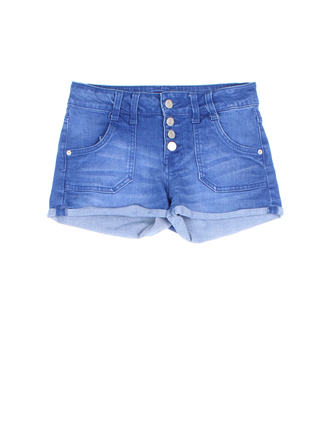 Vintage Guess shorts in blue colourway with multiple pockets and the branding embroidered on the back.