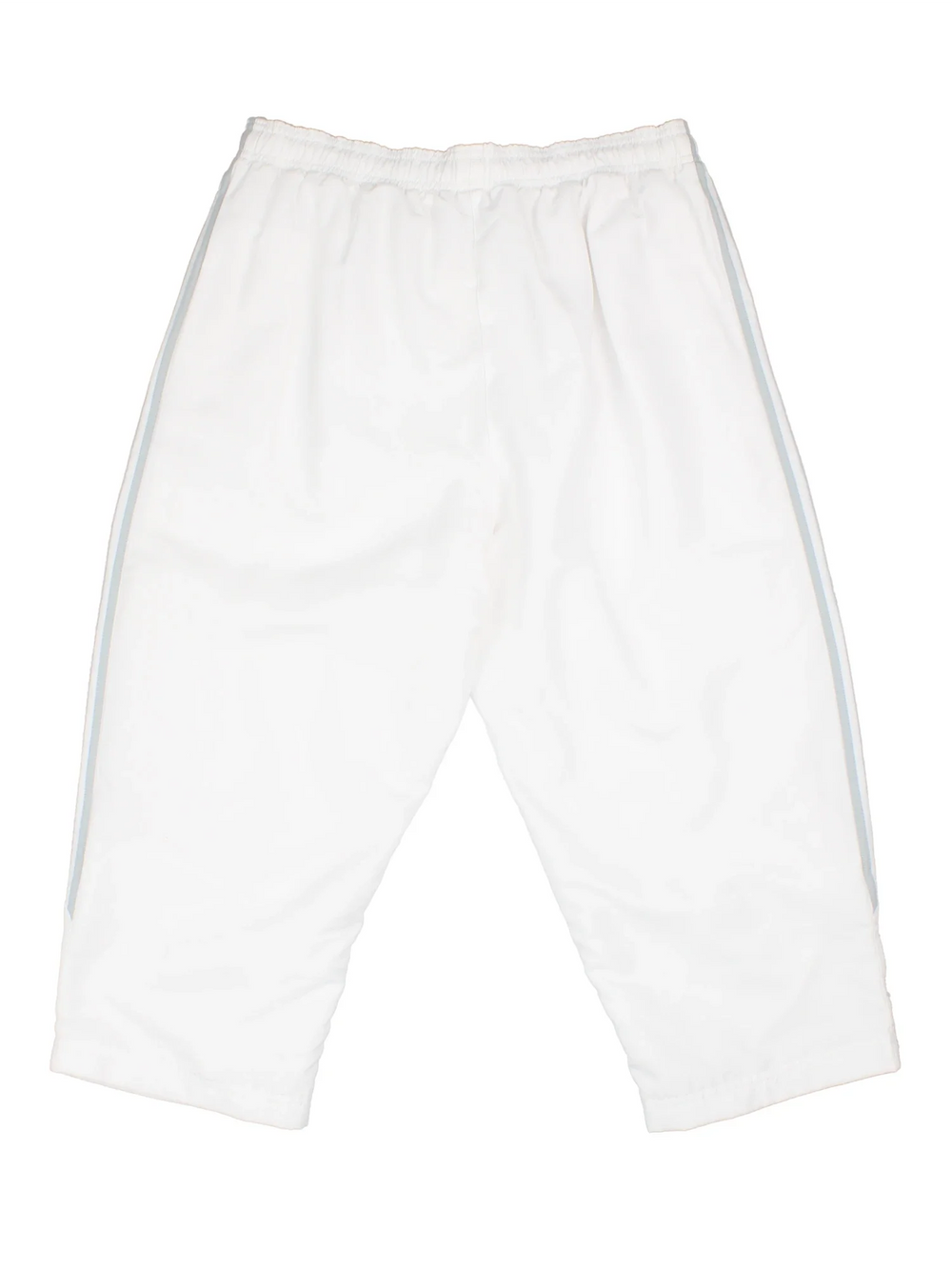 Vintage Adidas Capri 3/4 Length Shorts in white colourway with drawstring waist, jersey lining and embroidered branding on the front.