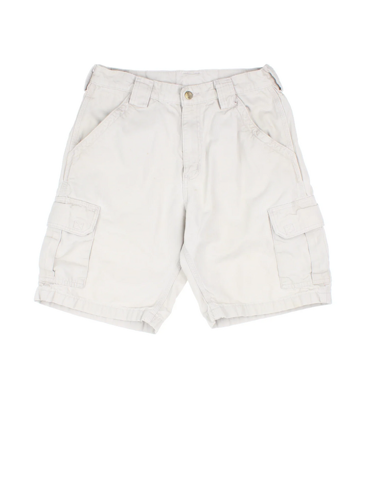 Carhartt Shorts in tan colourway with multiple pockets and embroidered branding detail on back.