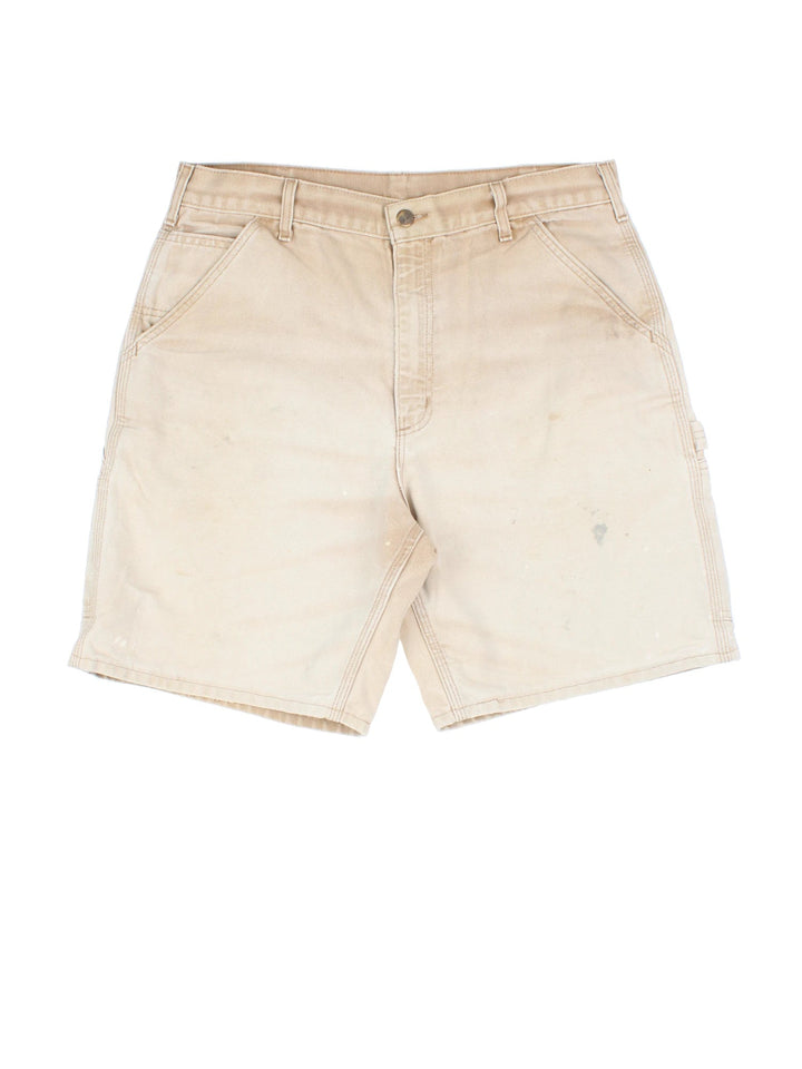 Carhartt Shorts in tan colourway with multiple pockets and embroidered branding detail on back.