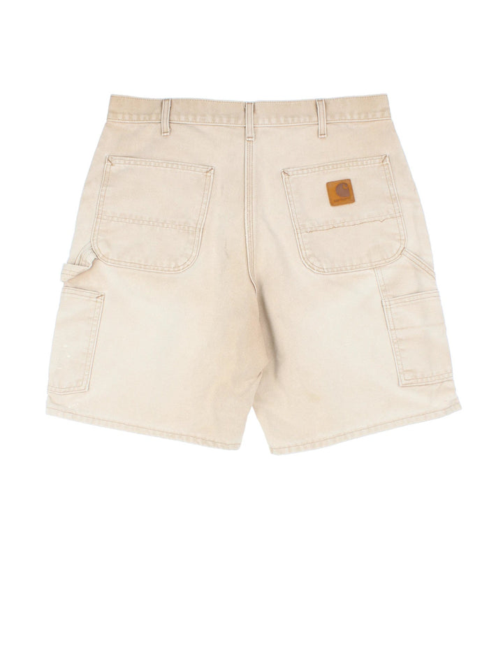Carhartt Shorts in tan colourway with multiple pockets and embroidered branding detail on back.