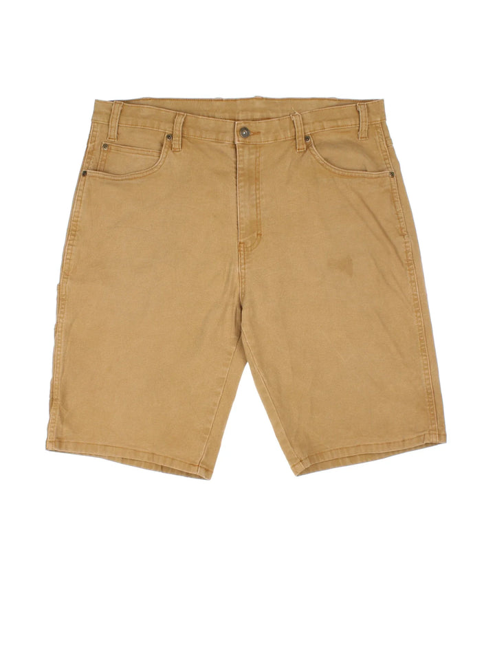 Dickies Shorts in brown colourway with multiple pockets and embroidered branding detail on back.