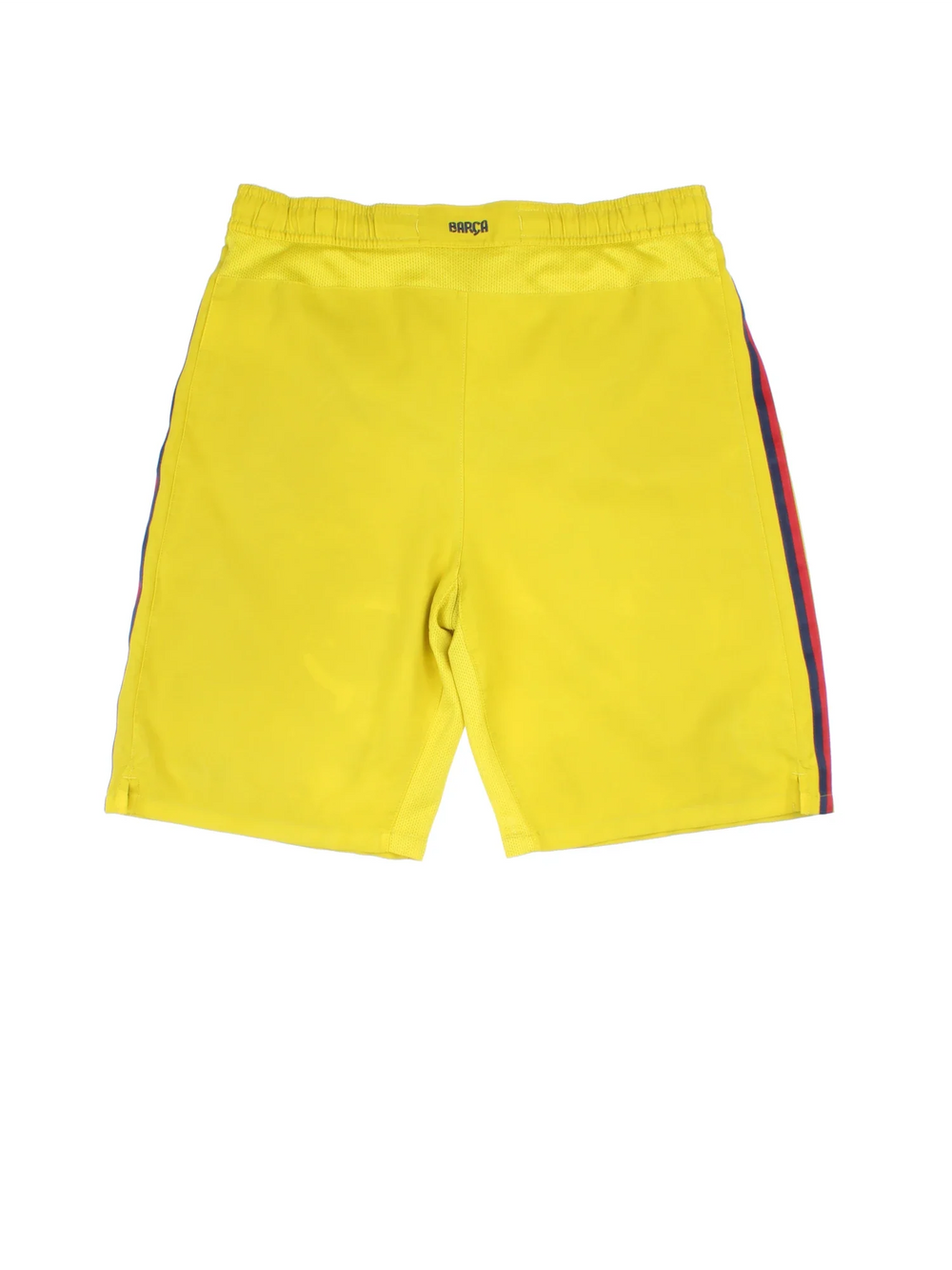 2012/13 Barcelona Nike Away Football Shorts in yellow colourway with multiple pockets, contrast piping and the logo embroidered on the front/back.