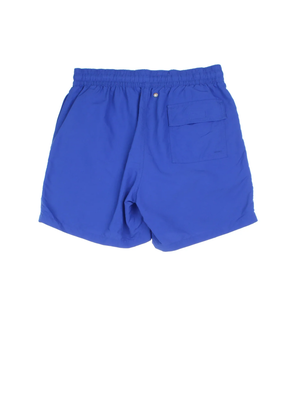Vintage Ralph Lauren Swim Shorts in blue colourway. Drawstring fastening, multiple pockets and the logo embroidered on the front.