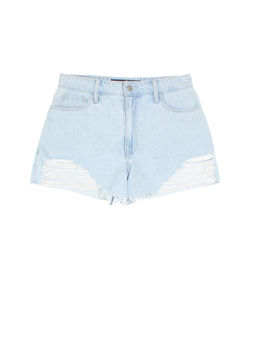 Y2K Hollister Denim Shorts in blue colourway. Multiple pockets, frayed detailing and the logo embroidered on the back.