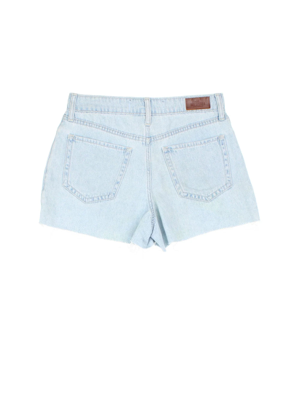 Y2K Hollister Denim Shorts in blue colourway. Multiple pockets, frayed detailing and the logo embroidered on the back.