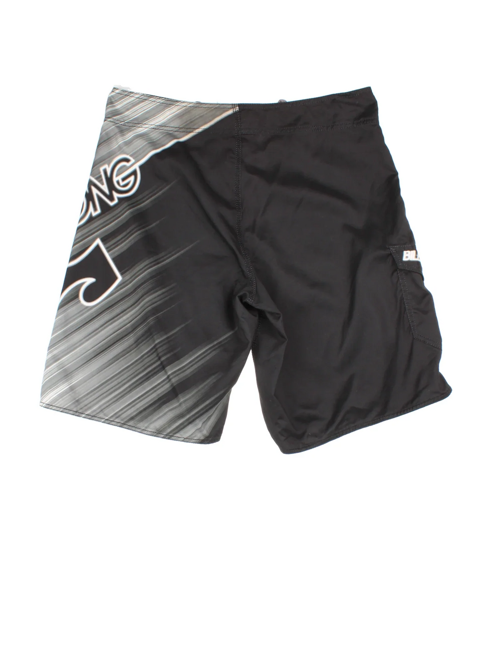 Vintage Billabong Board shorts in black/grey colourway with lace up fastening and the logo printed on the front/side.