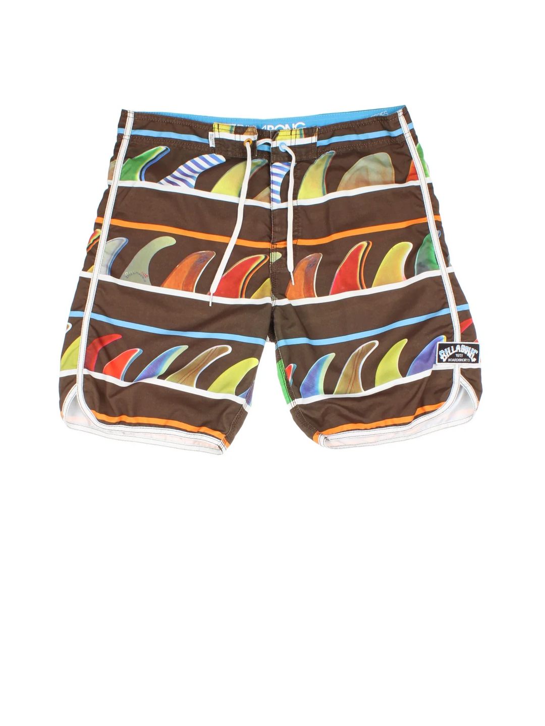 Billabong Swim shorts in brown colourway with lace up fastening, back pocket and the logo embroidered on the front.