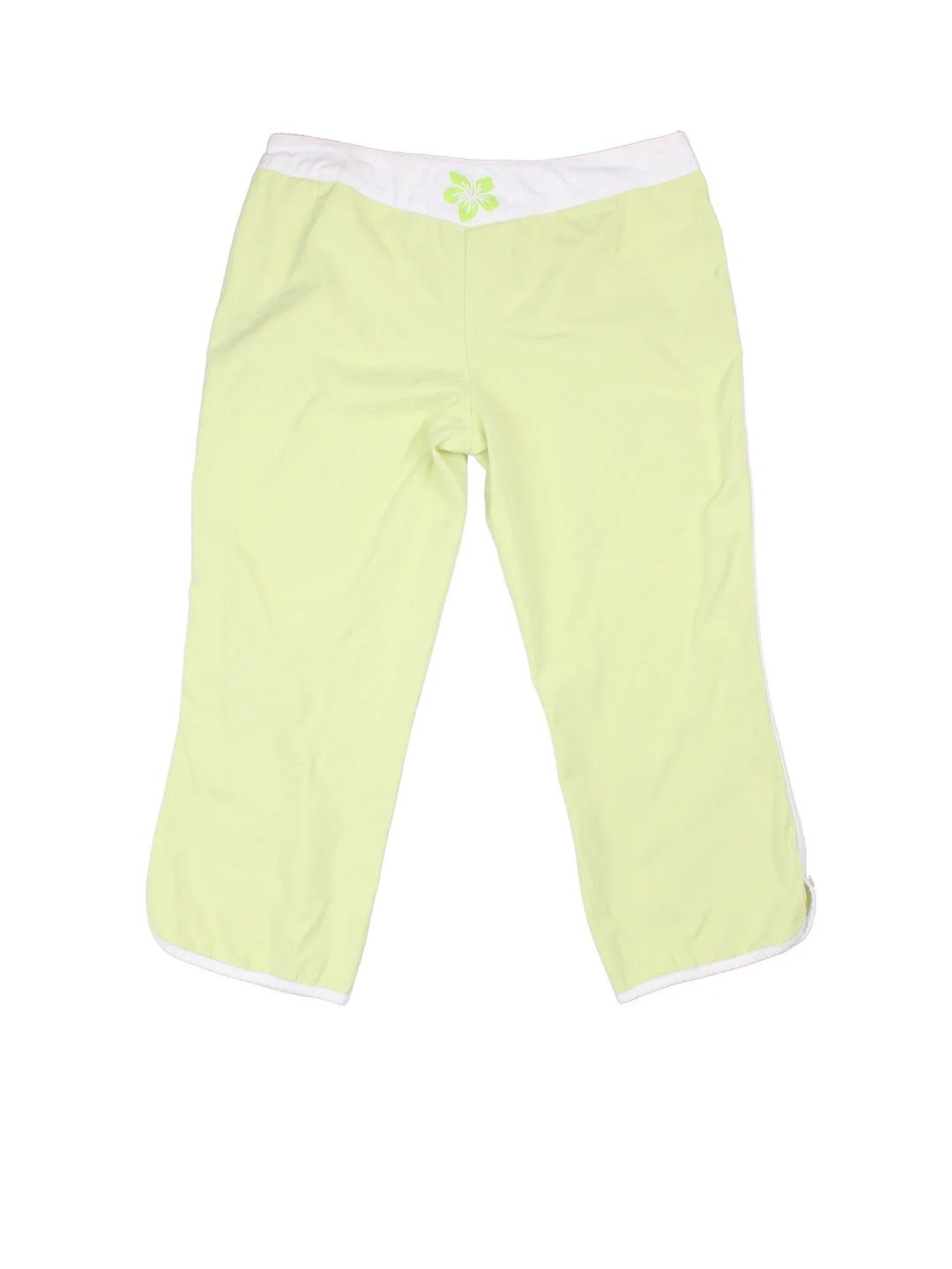 Y2K O'neill Capri Pants in green colourway. and the logo printed on the front/back.