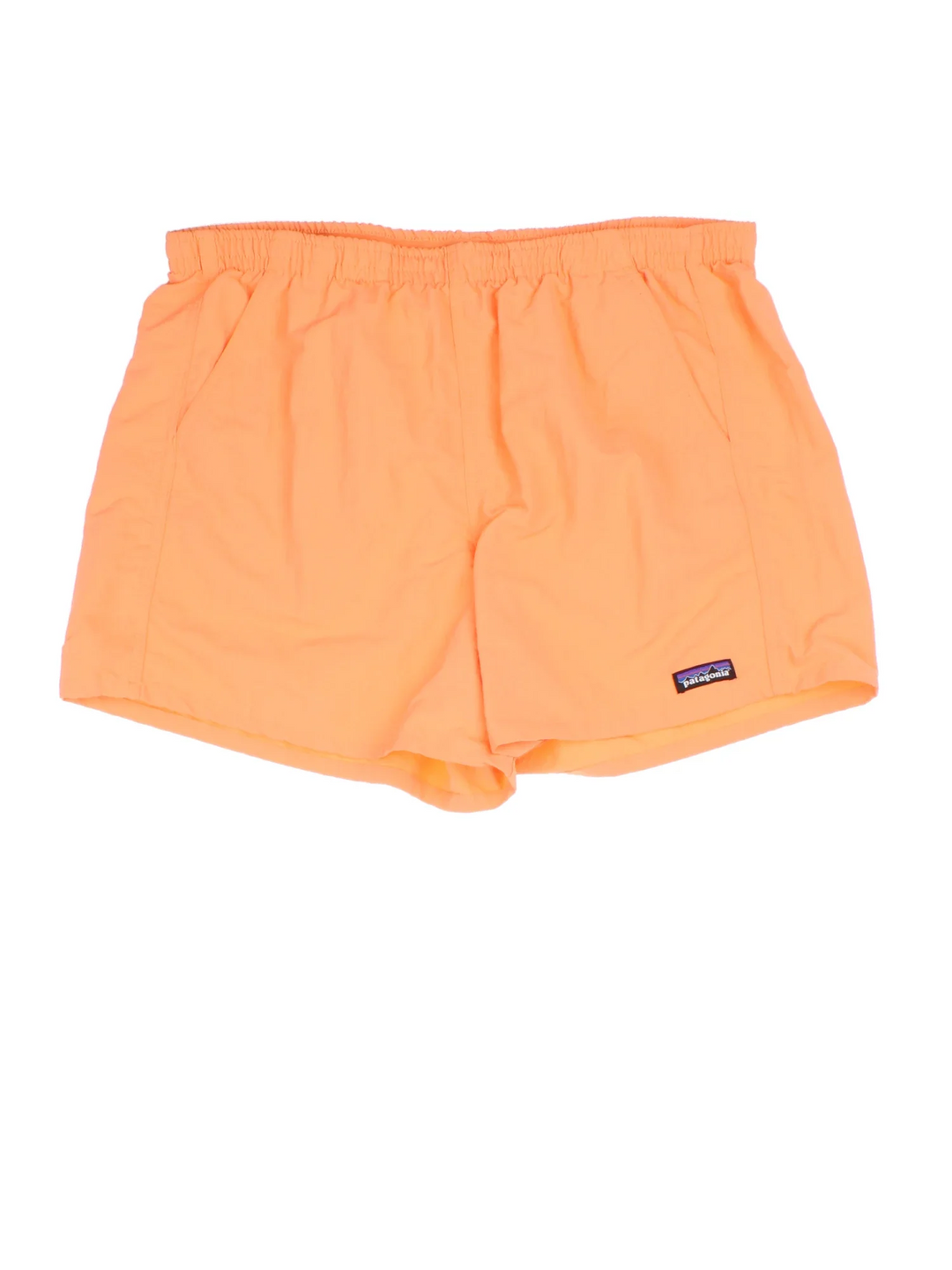 Patagonia Shorts in orange colourway with pockets, elasticated waist with drawstring and the logo embroidered on the front.