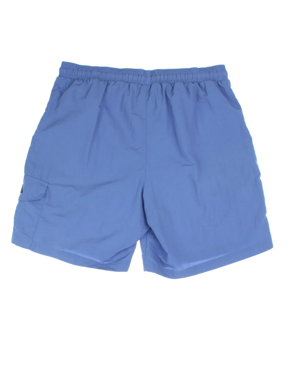 Vintage Adidas Swim Shorts in blue colourway with pockets, elasticated waist with drawstring, mesh lining, and the logo embroidered on the left side.