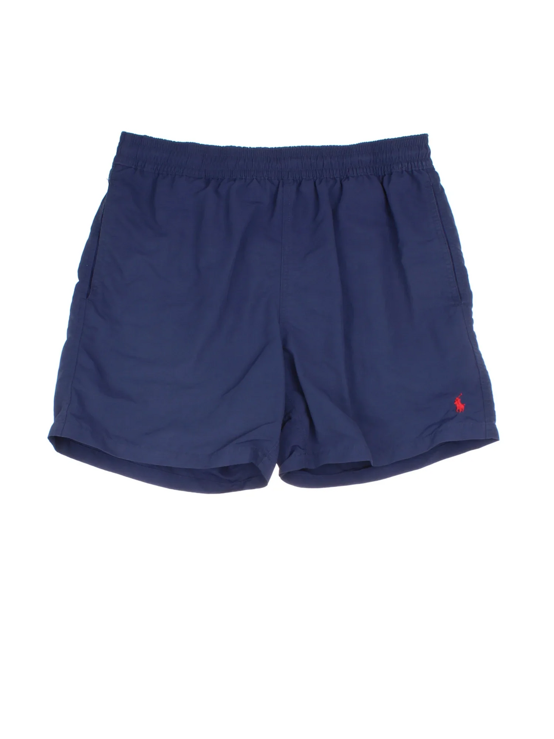 Ralph Lauren Swim Shorts in blue colourway with pockets, elasticated waist with drawstring, mesh linig, and the logo embroidered on the front.