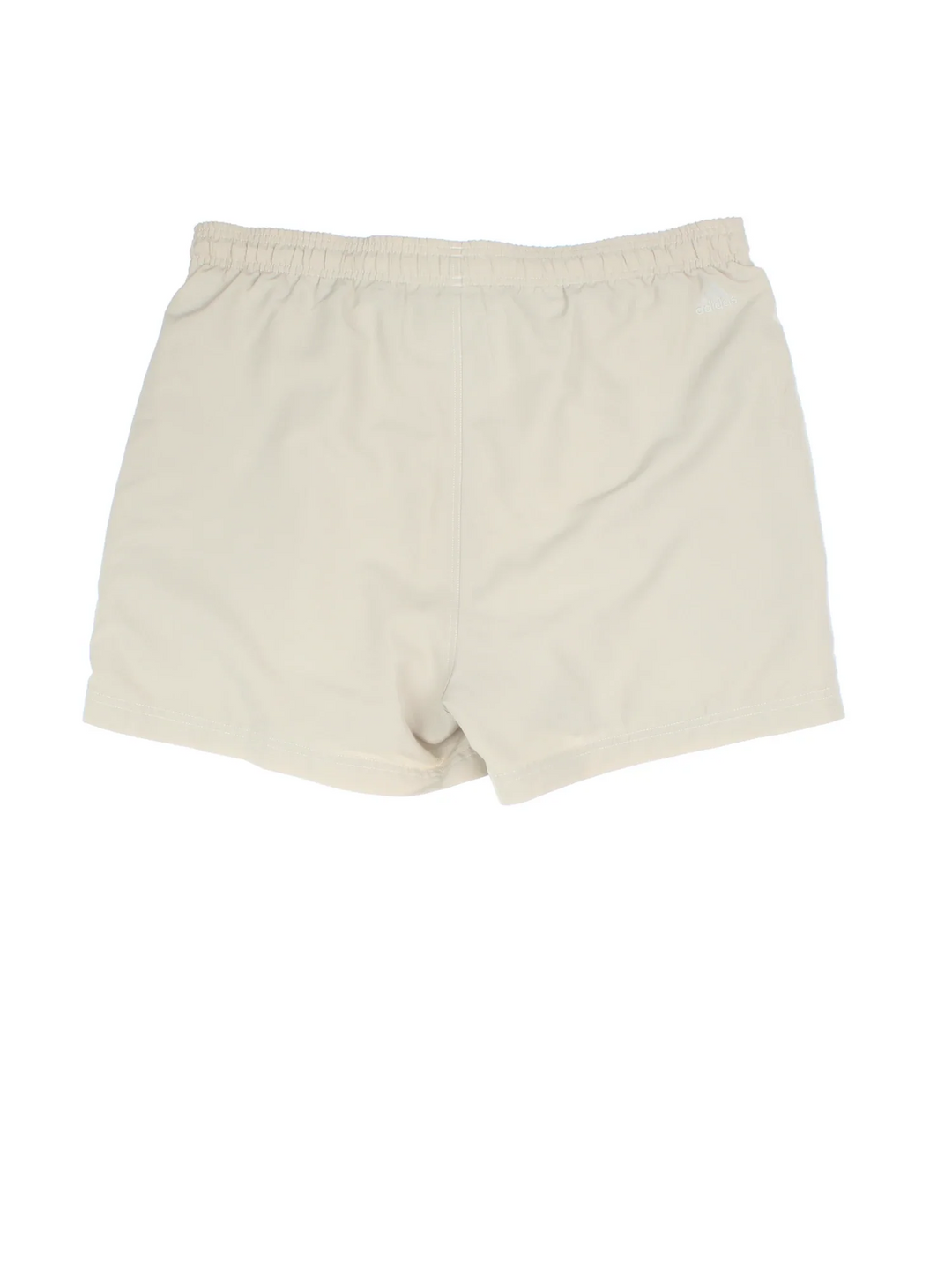 Adidas Shorts in tan colourway with pockets, elasticated waist with drawstring and the logo embroidered on the front.
