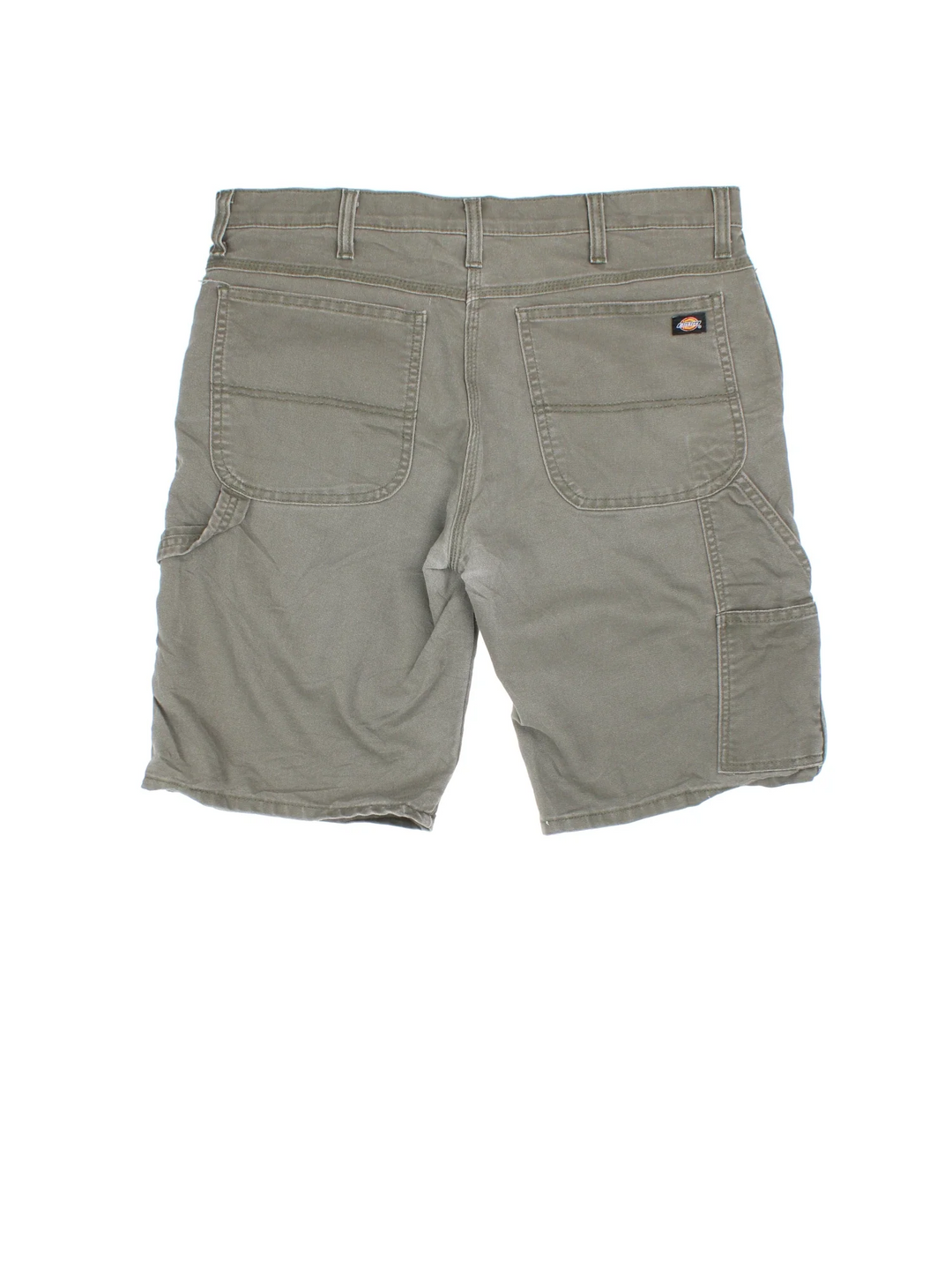 Vintage Dickies shorts in green colourway with multiple pockets and the logo embroidered on the back.