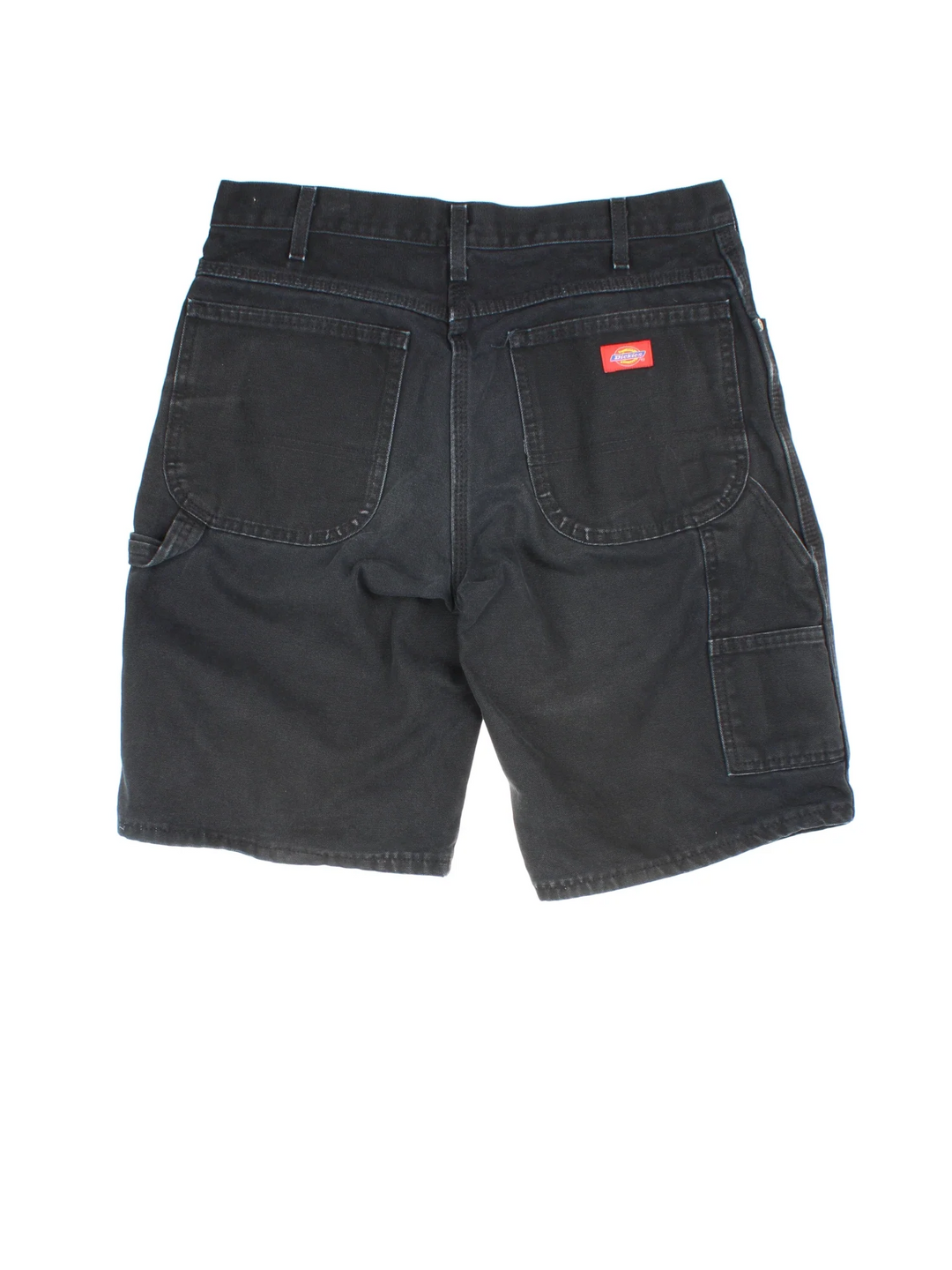 Vintage Dickies shorts in black colourway with multiple pockets and the logo embroidered on the back.