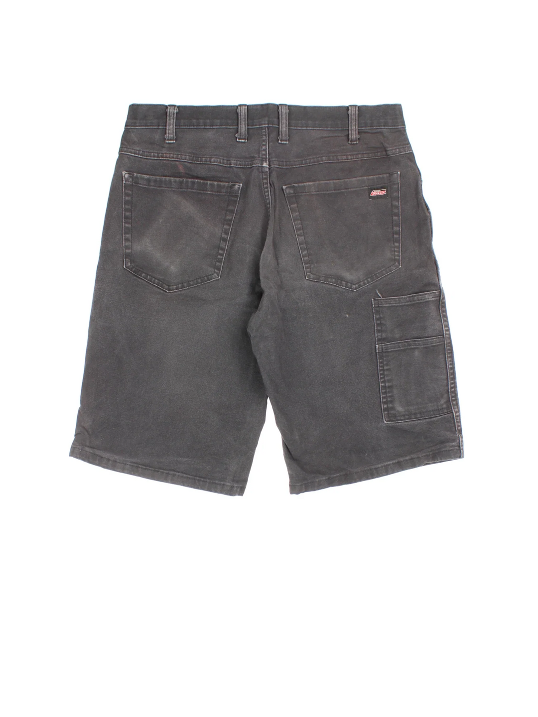 Vintage Dickies shorts in black colourway with multiple pockets and the logo embroidered on the back.