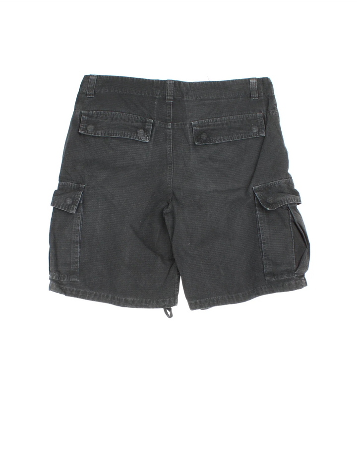 Vintage Dickies Cargo shorts in black colourway with multiple pockets and the logo embroidered on the front.