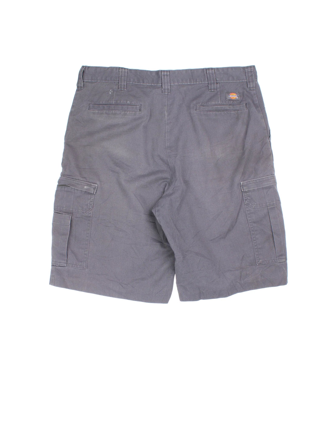 Vintage Dickies shorts in grey colourway with multiple pockets and the logo embroidered on the back.