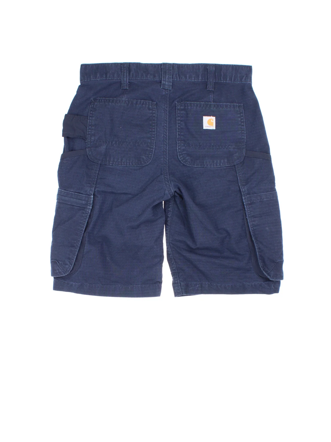 Vintage Carhartt Cargo shorts in blue colourway with multiple pockets and the logo embroidered on the back.